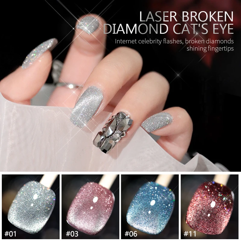 

10ml Explosion Diamond Nail Glue Crystal Shimmer Reflective Bundi Powder Manicure Gel Nail Polish New Nail Glue Decoration