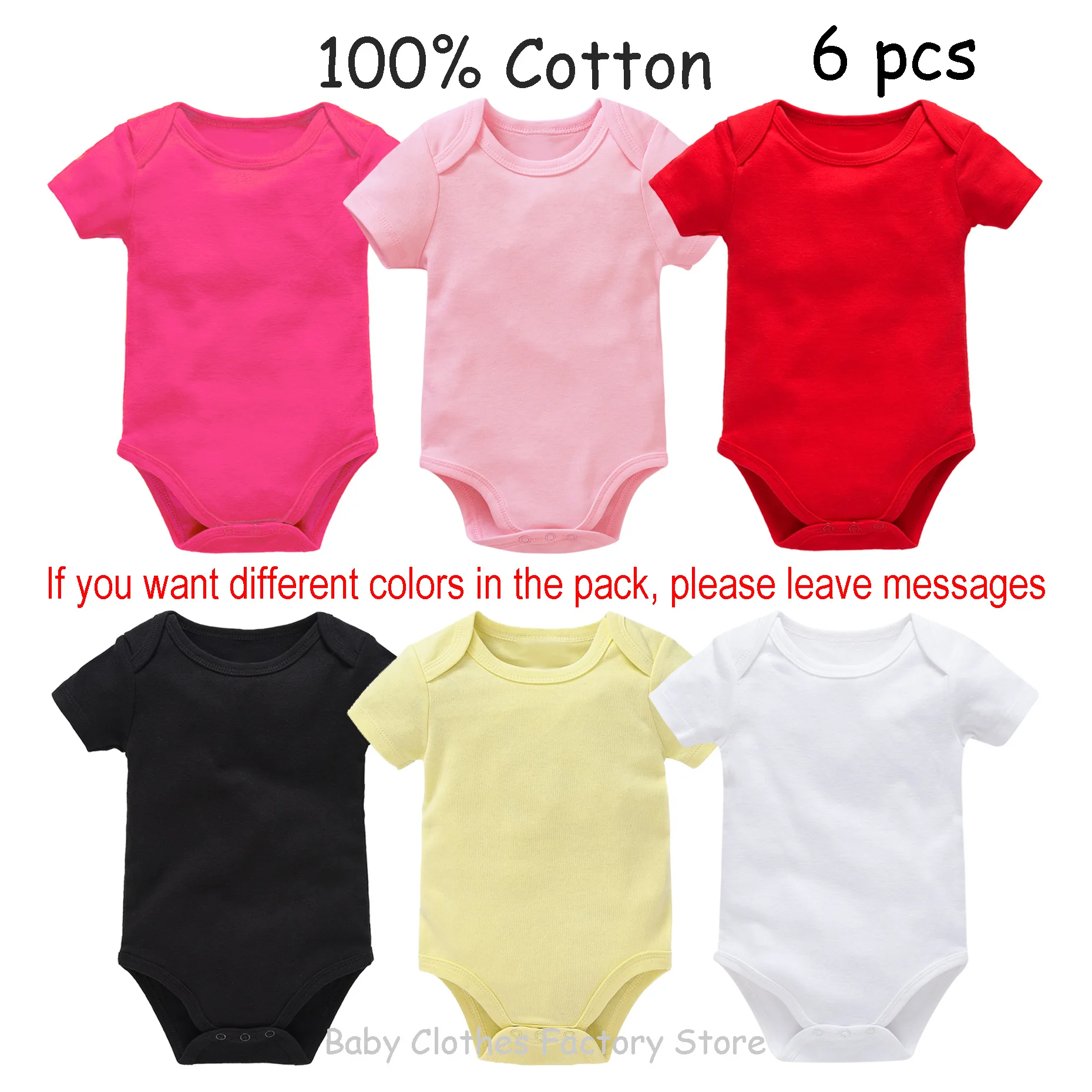 

Baby Bodysuits 6pcs/pack Summer Toddler Body Jumpers Newborn Sleepsuits Kids Onesies Jumpsuits 100% Cotton 3 6 9 12 18 24 months