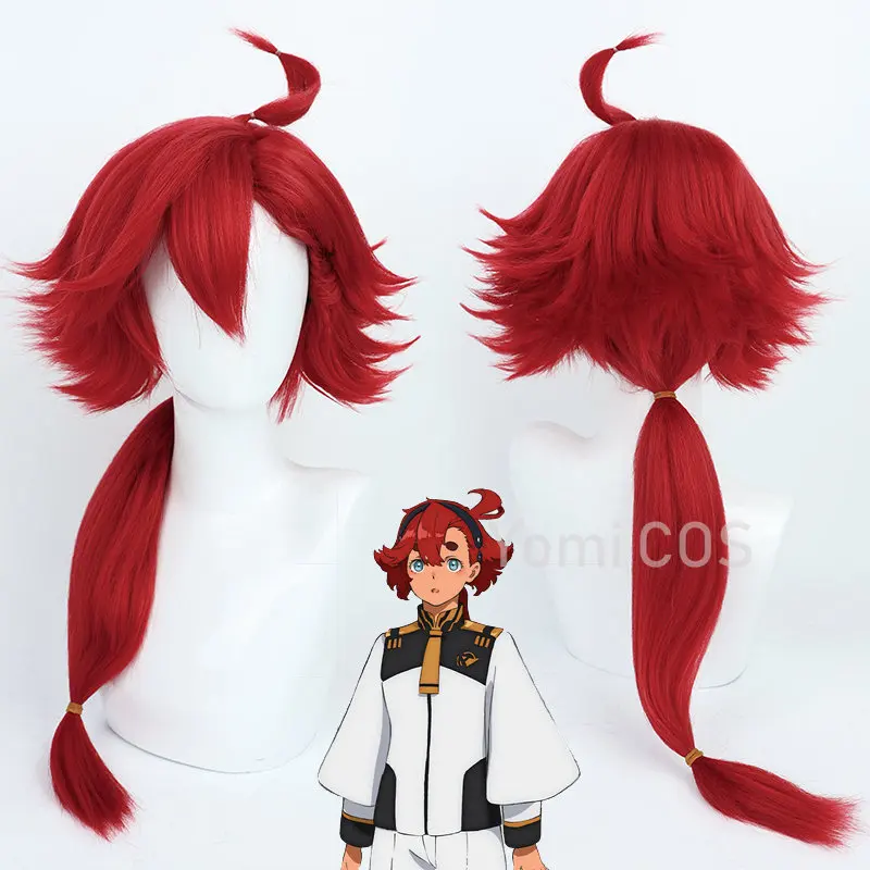 

Suletta Mercury Wig Mobile Suit Gundam: The Witch From Mercury Cosplay Wig Long 70cm Red Wigs Heat Resistant Hair Halloween Wig