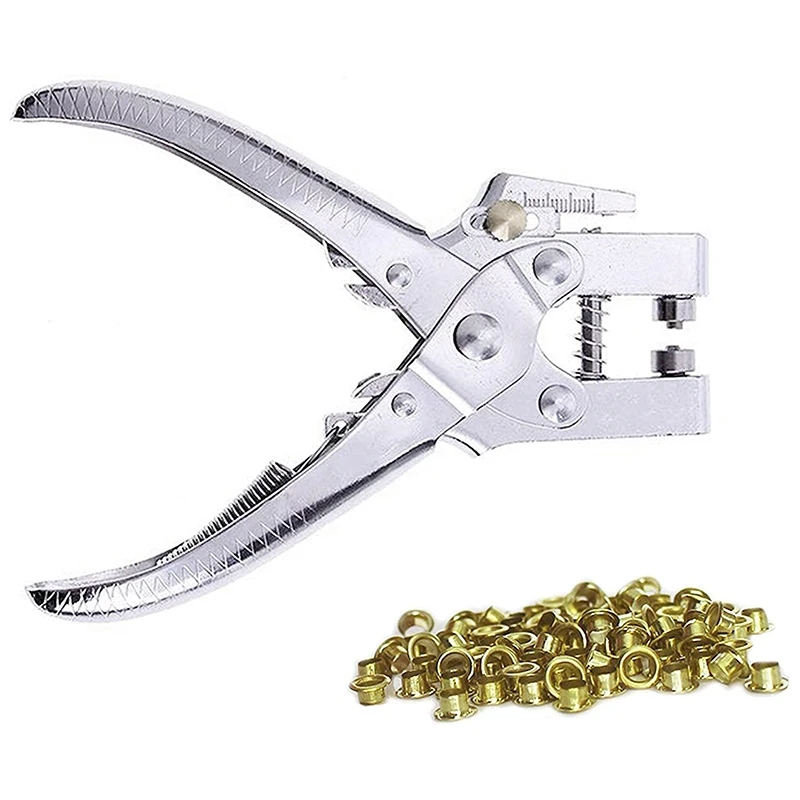 

Eyelet Hole Punch Pliers Punch Pliers Set With 100 Eyelets Eyelets And Hole Punch Kit For Leather, Belt, Shoe,