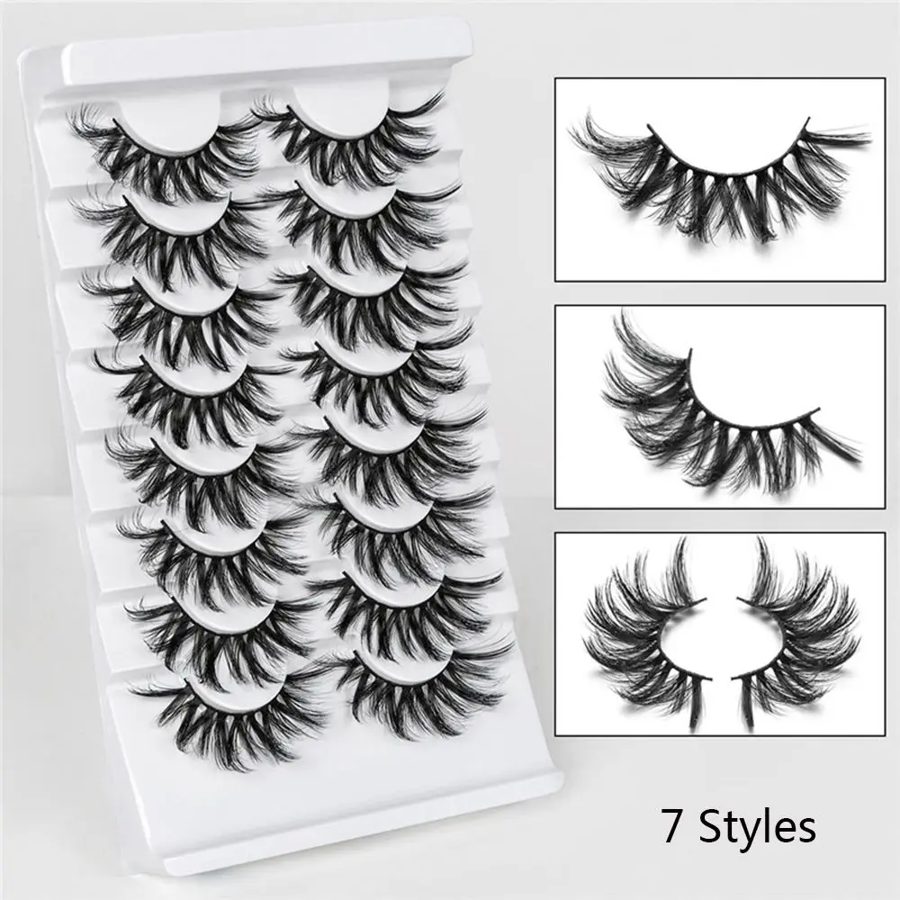 

8Pairs/Set 3D Mink False Eyelashes Natural Wispies Fluffy Eyelashes Extension Full Volume Eye Makeup Tools Handmade Cruelty-free