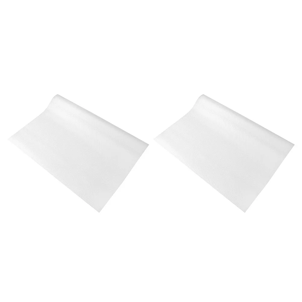 

2 Pcs Drawer Mat Shelf Liners Plastic Utensils Waterproof Cabinet Mats Glass Fridge Place