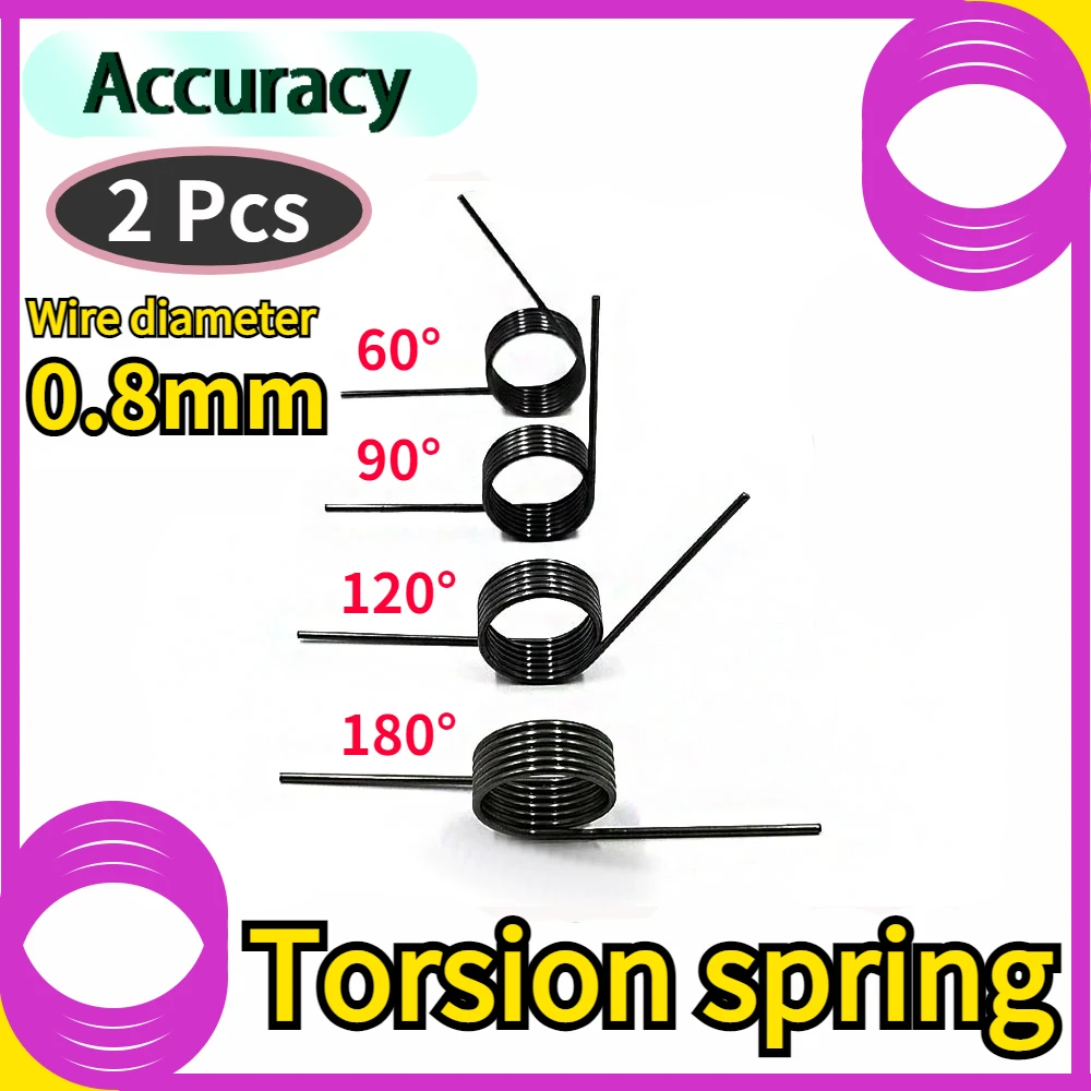 Wire Diameter 0.8mm 3/6/9 Laps Spring Steel V-spring Torsion Tiny Torsion Springs Hairpin Spring 180/120/90/60Degree Spring Clip
