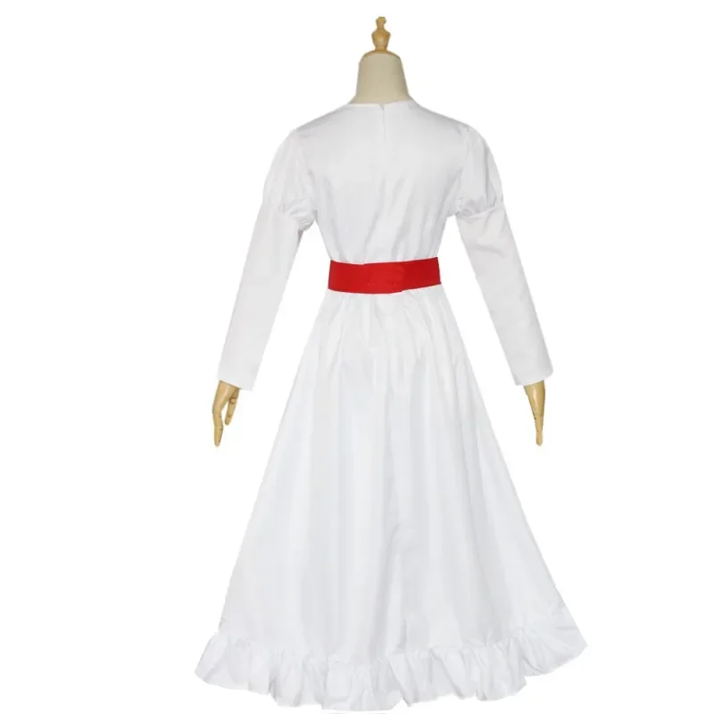 ConjingDoll Annabelle Хэллоуин Ужасы Белое Платье Косплей Костюм Аниме Игра С Длинным