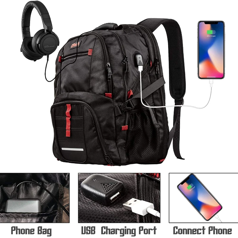 OPACK 18.4 Laptop Backpack Extra Large Backpack TSA Friendly Durable Travel Backpack , Anti theft & Secure, Water-Resistant Big