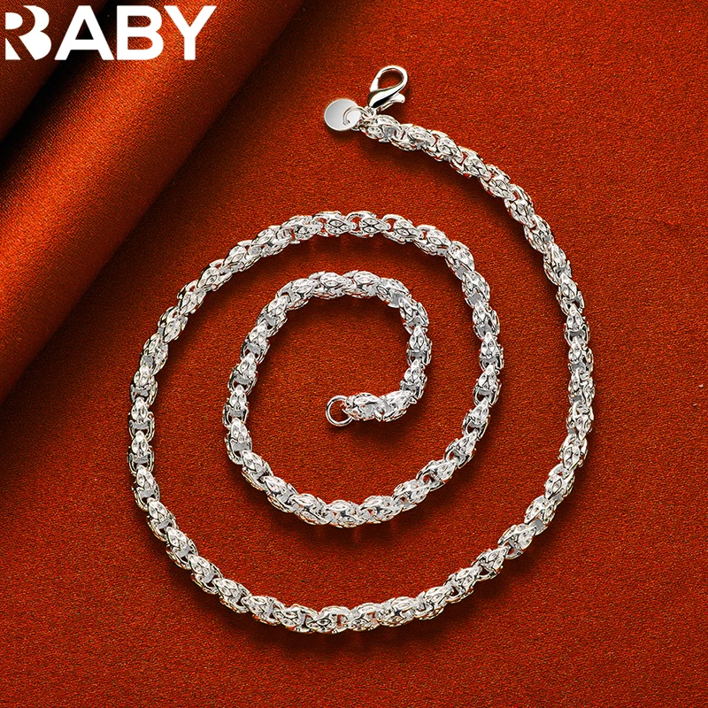 

925 Sterling Silver 5mm Faucet Chain Necklace 20/24 Inch For Man Women Wedding Fashion Party Jewelry Charm Gift