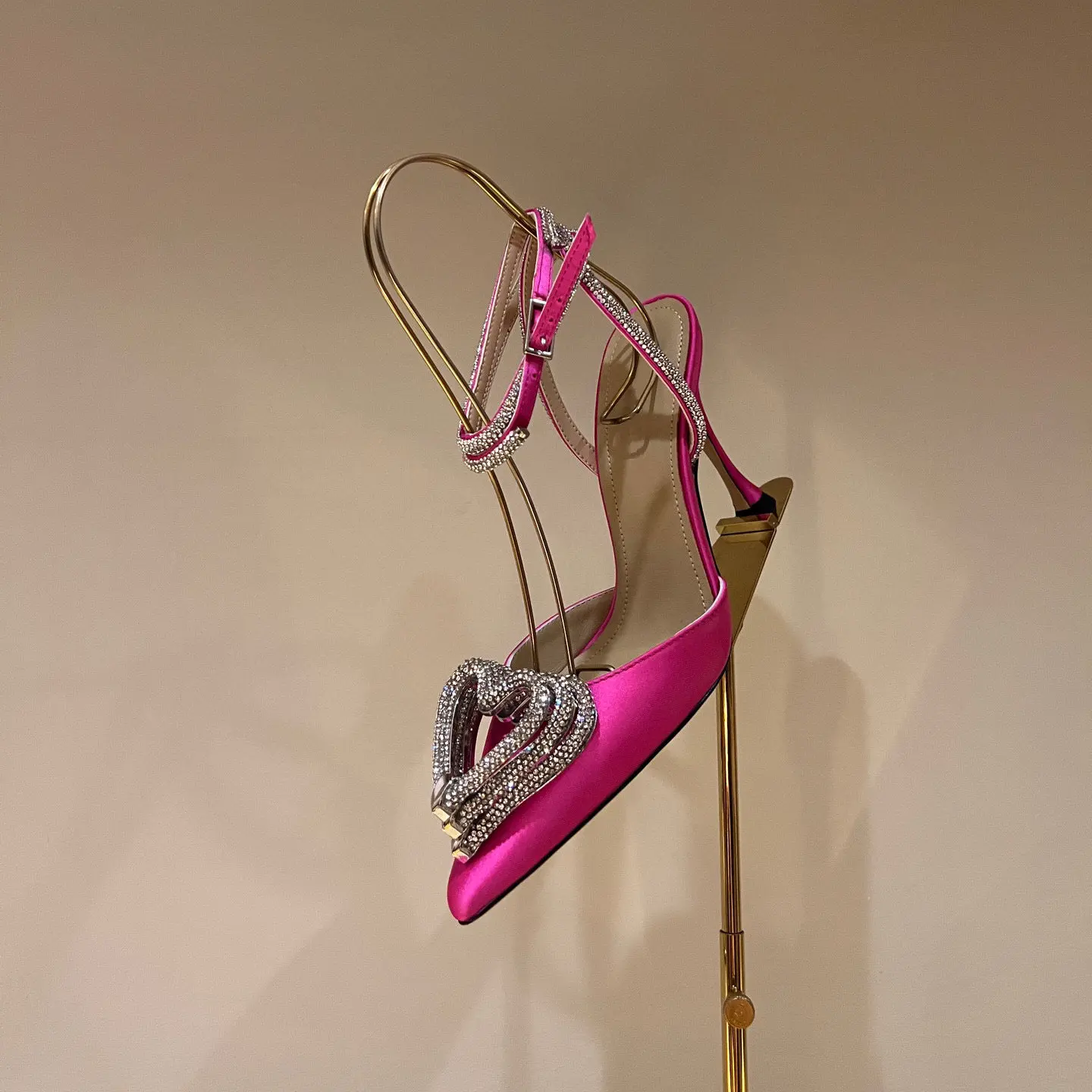 

Туфли-лодочки женские розовые атласные, натуральная кожа, заостренный носок, высокий каблук, сандалии с ремешком на пятке, пикантные модные дизайнерские