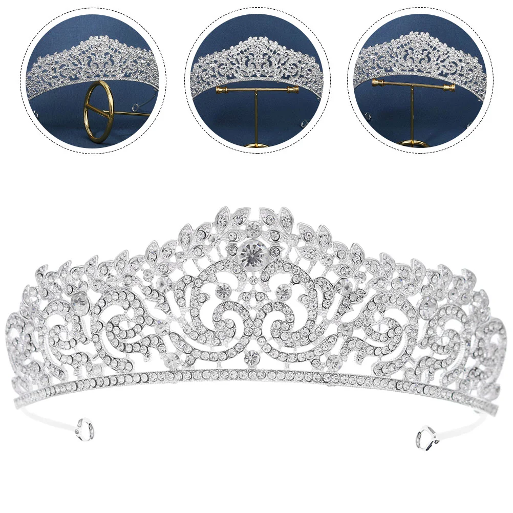 

Bar Mitzvah Crown Women Rhinestone Trim Headgear Bridal Ornament Alloy Bridal Headdress Bride Bride Headpiece