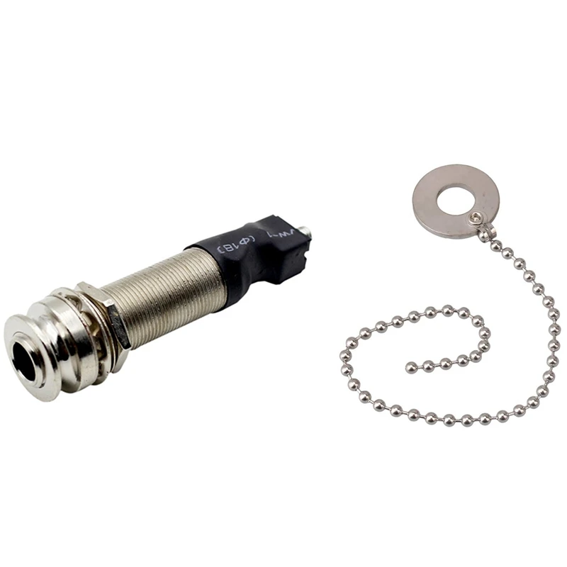 

1 Pcs Folk Guitar Pickup Pick-Up Piezo Cable Stick & 1 Pcs Zinc Alloy Cymbal Sizzler Extension Chain