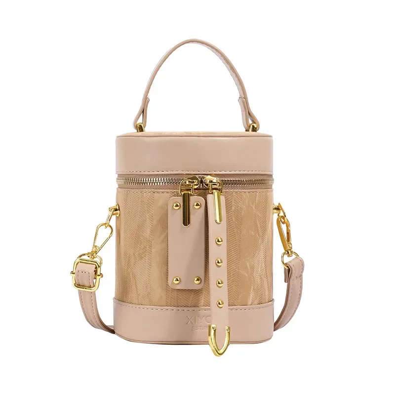 Модные сумки-тоуты в форме цилиндра для женщин новинка 2024 роскошная дизайнерская