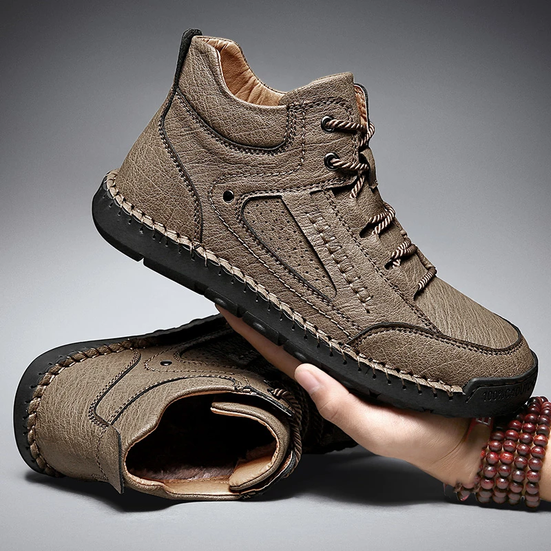 

Golden Sapling Classic Winter Boots Fashion Men's Outdoor Shoes for Mountain Trekking Warm Leather Retro Boot Leisure Men Shoes