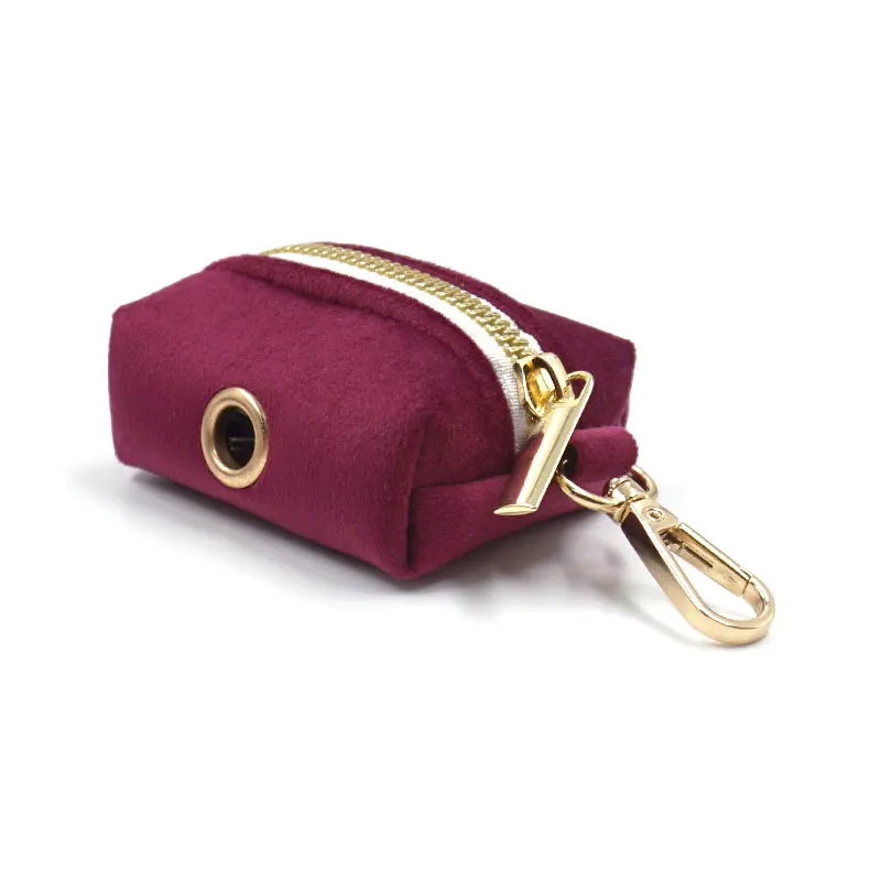 Бархатный собачий ошейник бордового цвета персонализированная утолщенная