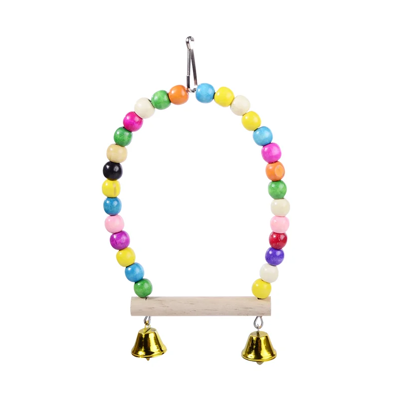 Деревянная игрушка-попугай качели для птиц игрушки с бусинами колокольчики