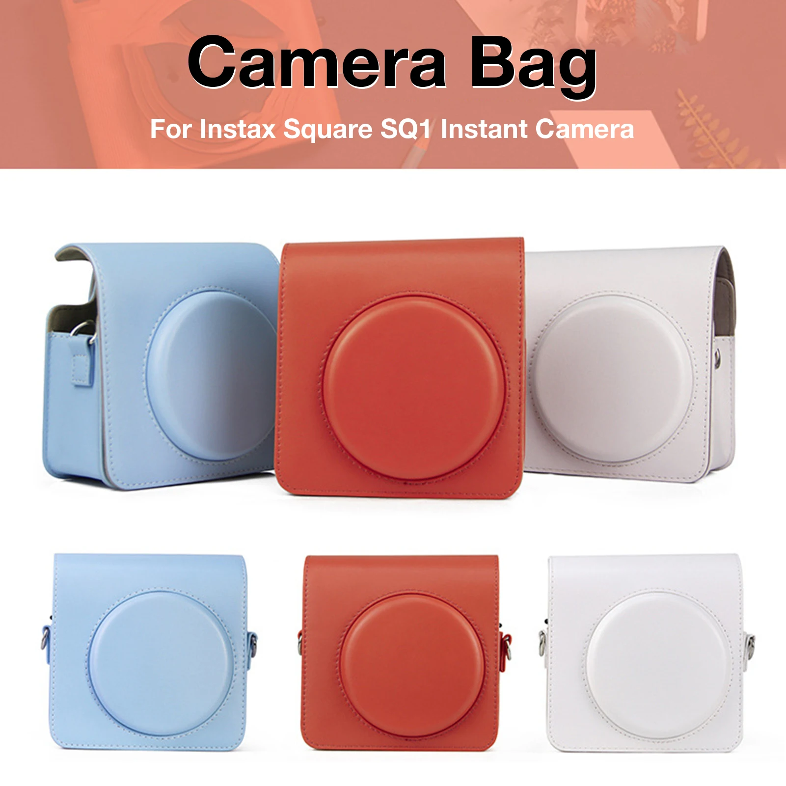

ForFUJIFILM Insta x SQUARE SQ1 Camera Bag Vintage PU Leather Case Shoulder Strap Pouch Carry Cover sq1 Protection Camera Bags