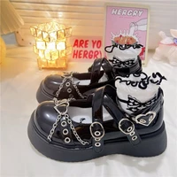 punk style mens lolita pumps round head rubber shallow mouthpusolid color muffin bottom mid heel low top shoes rivet