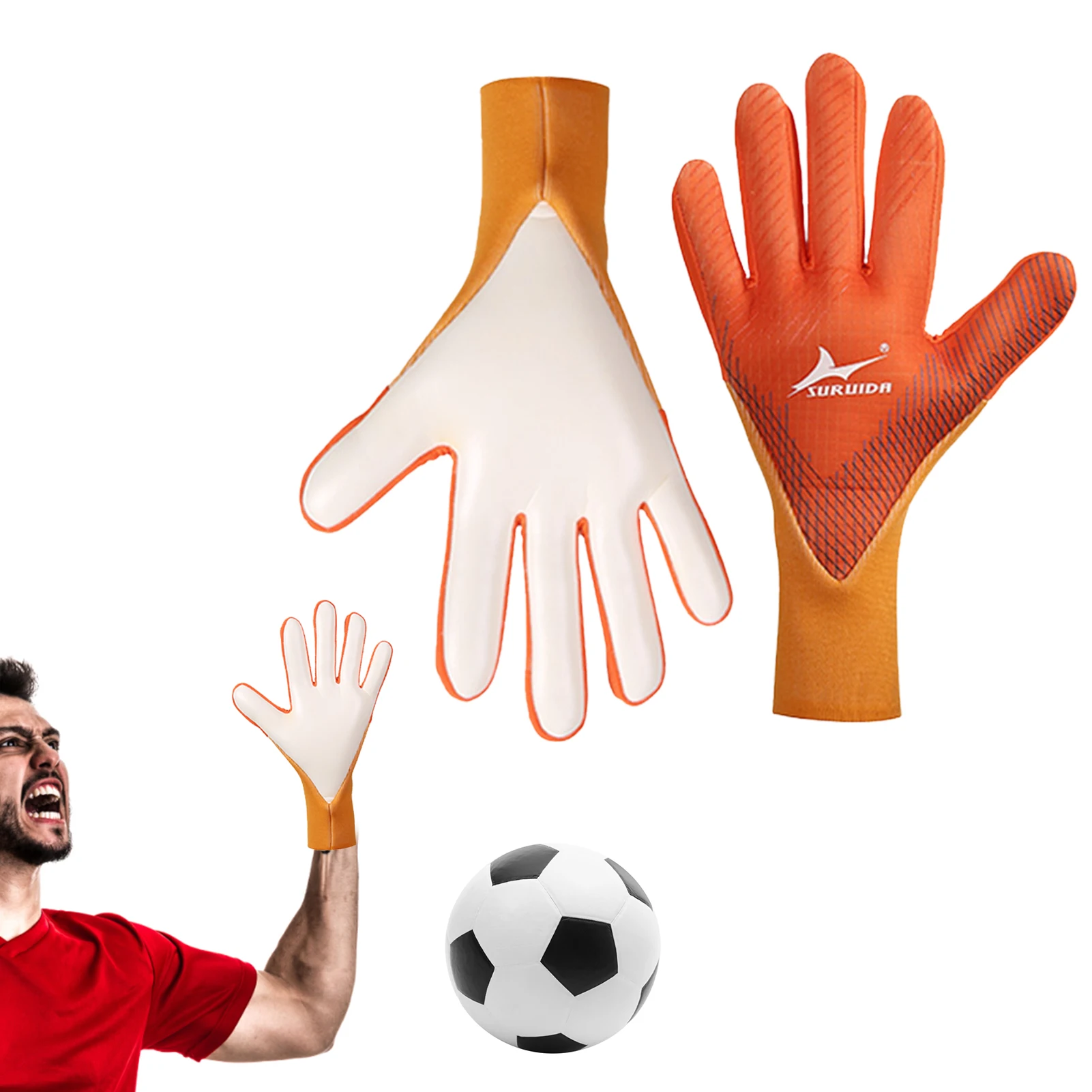 

Latex Goalkeeper Gloves Breathable Goalkeeper Gloves Youth Adults Strong Grip Football Training Gloves With Breathable Mesh