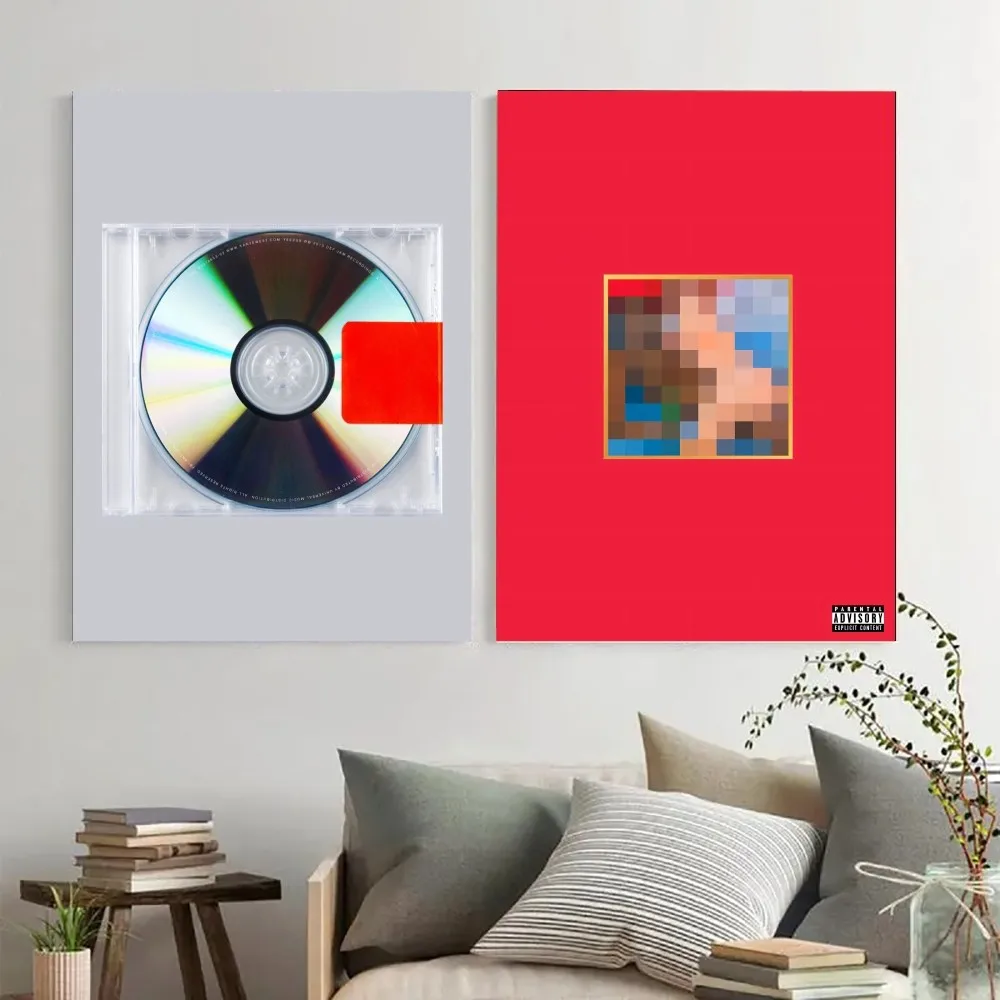 Музыкальные постеры обложка альбома выпускной Канье Уэст постер с цветочным