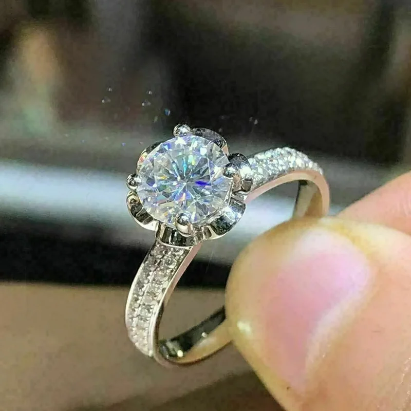 Женское кольцо на палец в форме цветка, из циркония