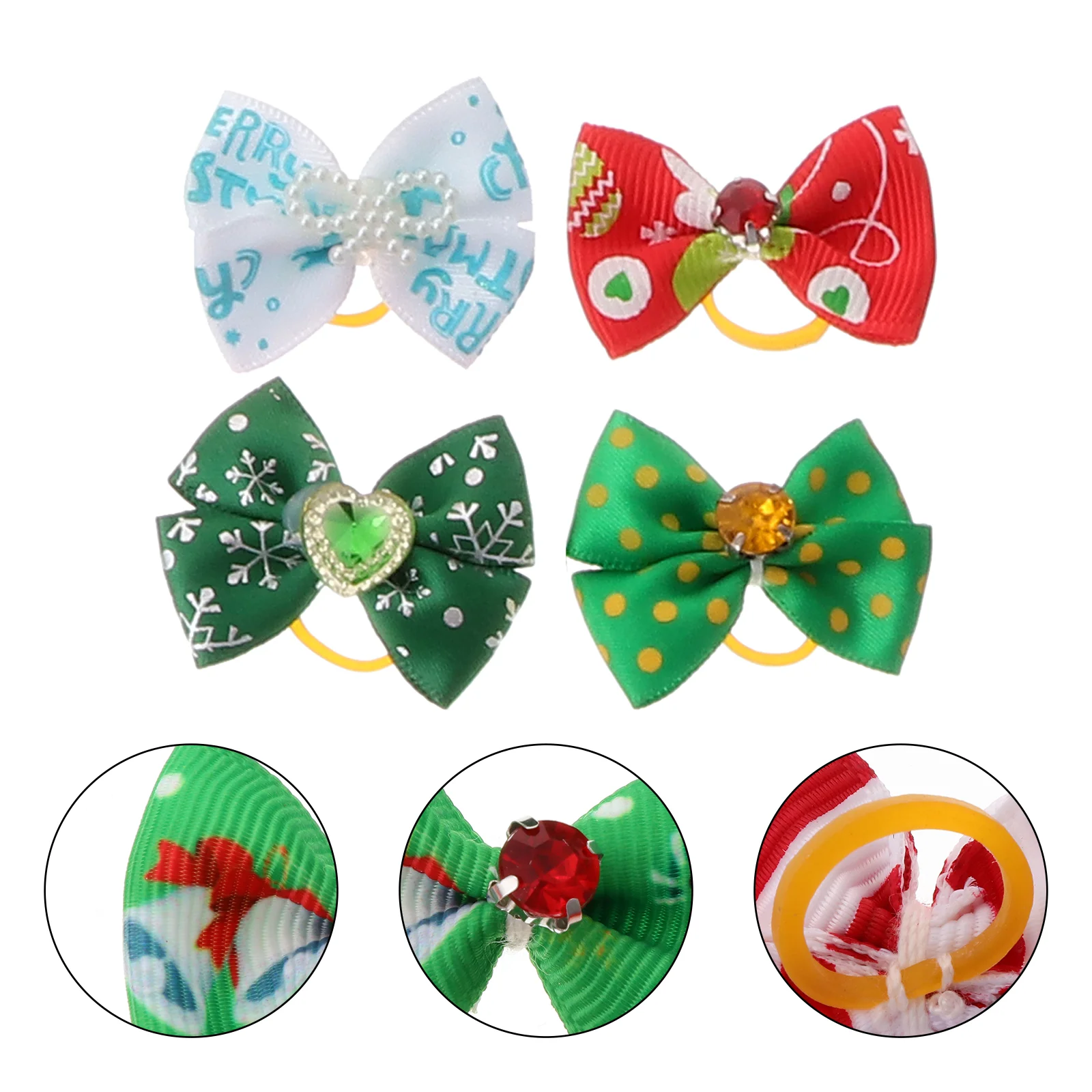 

50Pcs Bows Christmas Hair Bows Hair Bows for Christmas Hair Grooming Hair