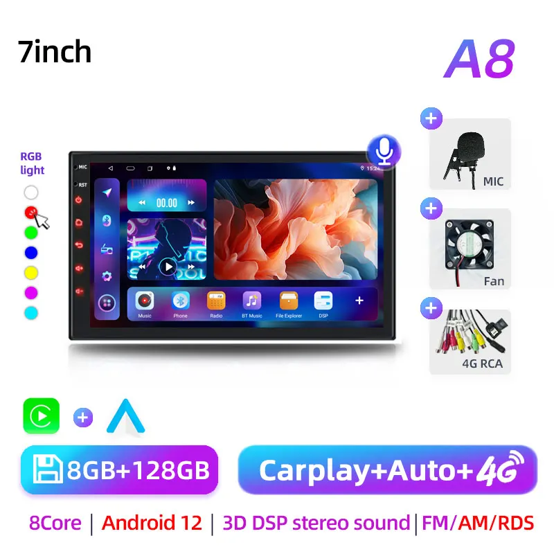 

2Din Android 7 "/9"/10" QLED IPS Автомобильный радиоприемник Авторадио 2 Din Универсальный стерео WIFI GPS Мультимедийный плеер для Nissan Toyota Kia VW