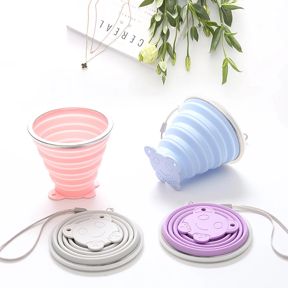 Folding Cup Foldable Collapsible Telescopic Silicone Water Bottle Outdoor Travel Children Cups Teacups Ware Jug Drink Water Copa