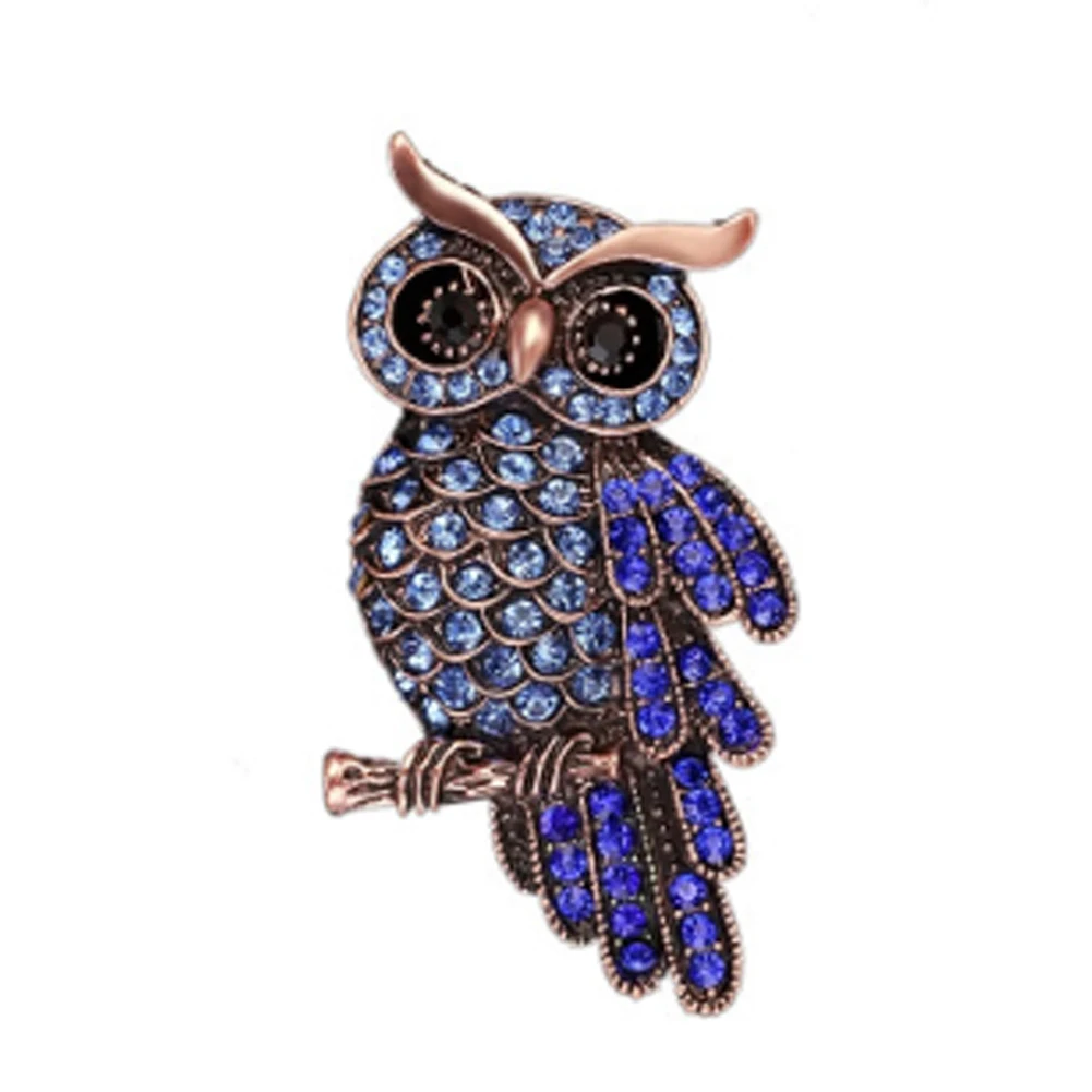 

Vintage Rhinestone Owl Brooch Corsage Scarf Clip Crystal Brooches Lapel Pin Broches Jewelry Women Lady Sweater Hats Buckles New