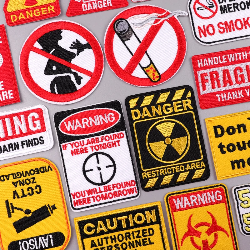 Термоклейкие нашивки на одежду «сделай сам», защита от опасности/предупреждения/предупреждение вышивки, со слоганом о запрете глажки