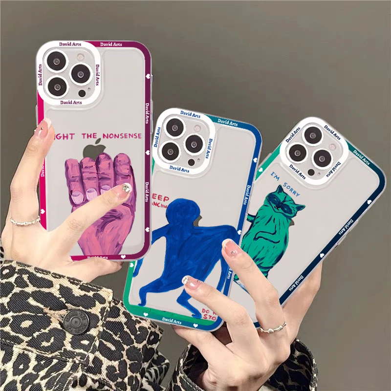

David Shrigley Visual Arts Phone Case For iPhone 14 13 12 11 Pro Max XS X XR SE 2020 6 7 8 Plus Mini Protective Cover