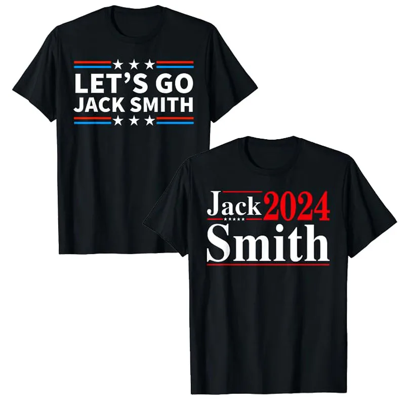 

Let's Go Jack Smith для президента Fun летняя красная футболка сша джек смит 2024 карма ретро флаг сша футболка верхняя акция надпись наряды