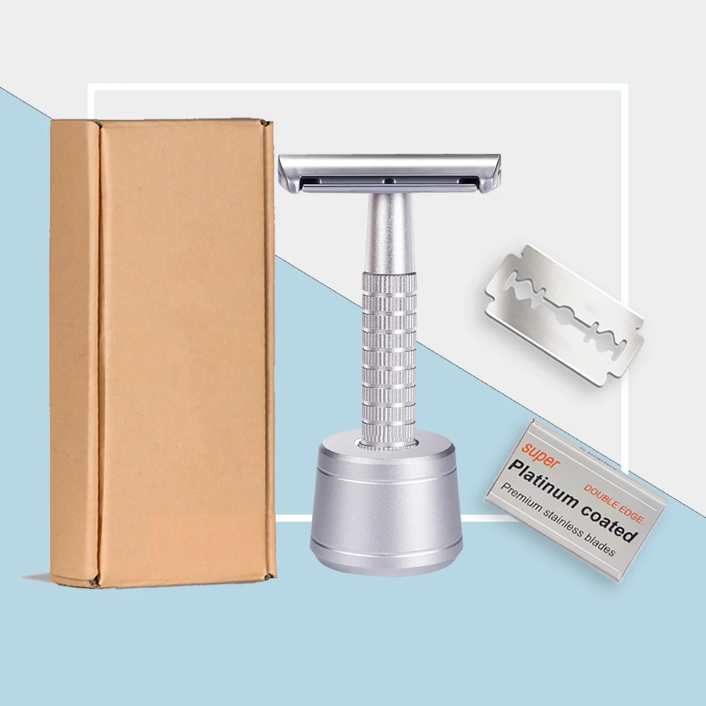 Бритва мужская с двойным лезвием и подставкой 5 лезвий