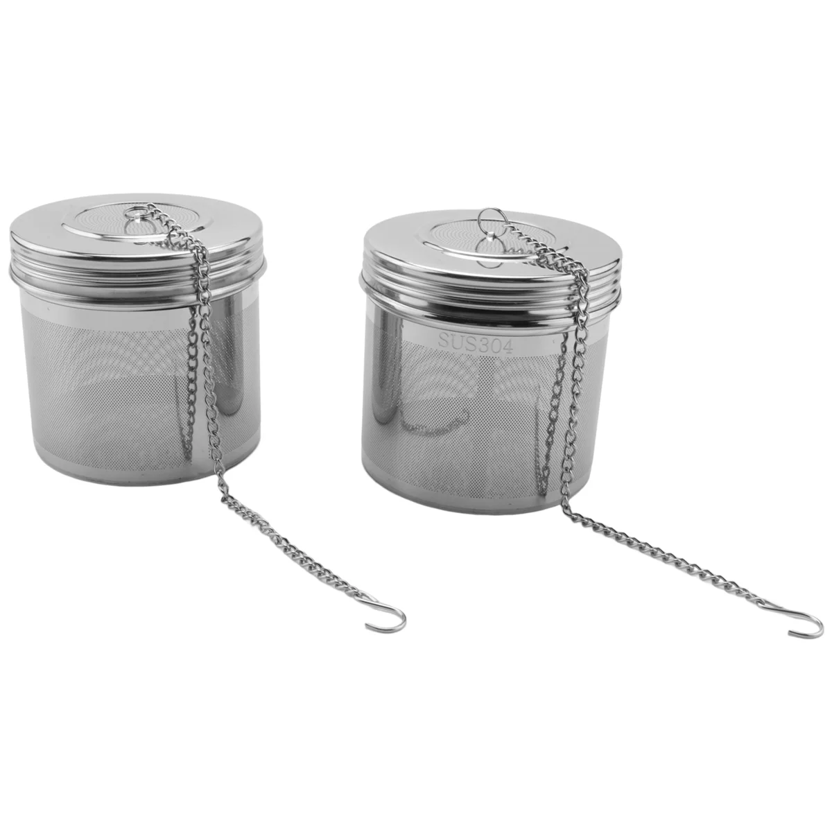 

2 Pack Large Tea Ball Infuser for Loose Leaf Tea & Spice Infuser for Cooking, Threaded Lid, Extra Fine Mesh Tea Strainer