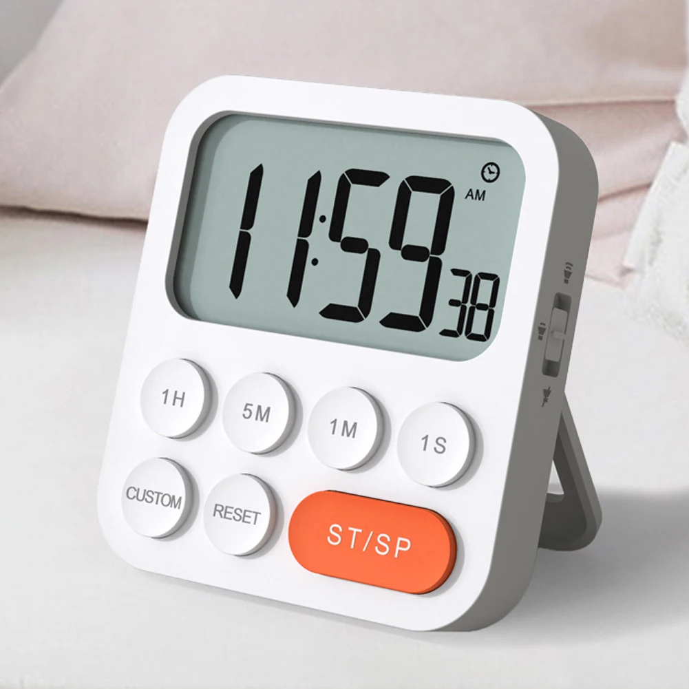 

Digital Timers LCD Display Kitchen Countdown Clock For Cooking Loud Alarm 80*84*24 Mm White Digital Timers Mute~90db