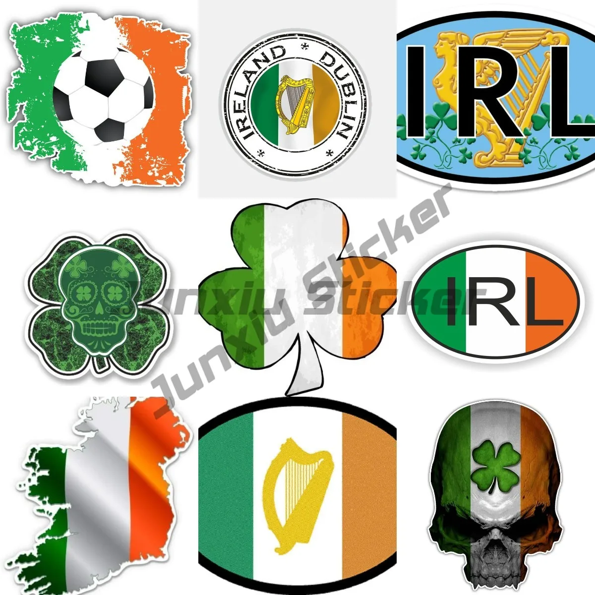 

Ireland Irish IRL Flag Motif External Vinyl Car Sticker for Windows Bumper