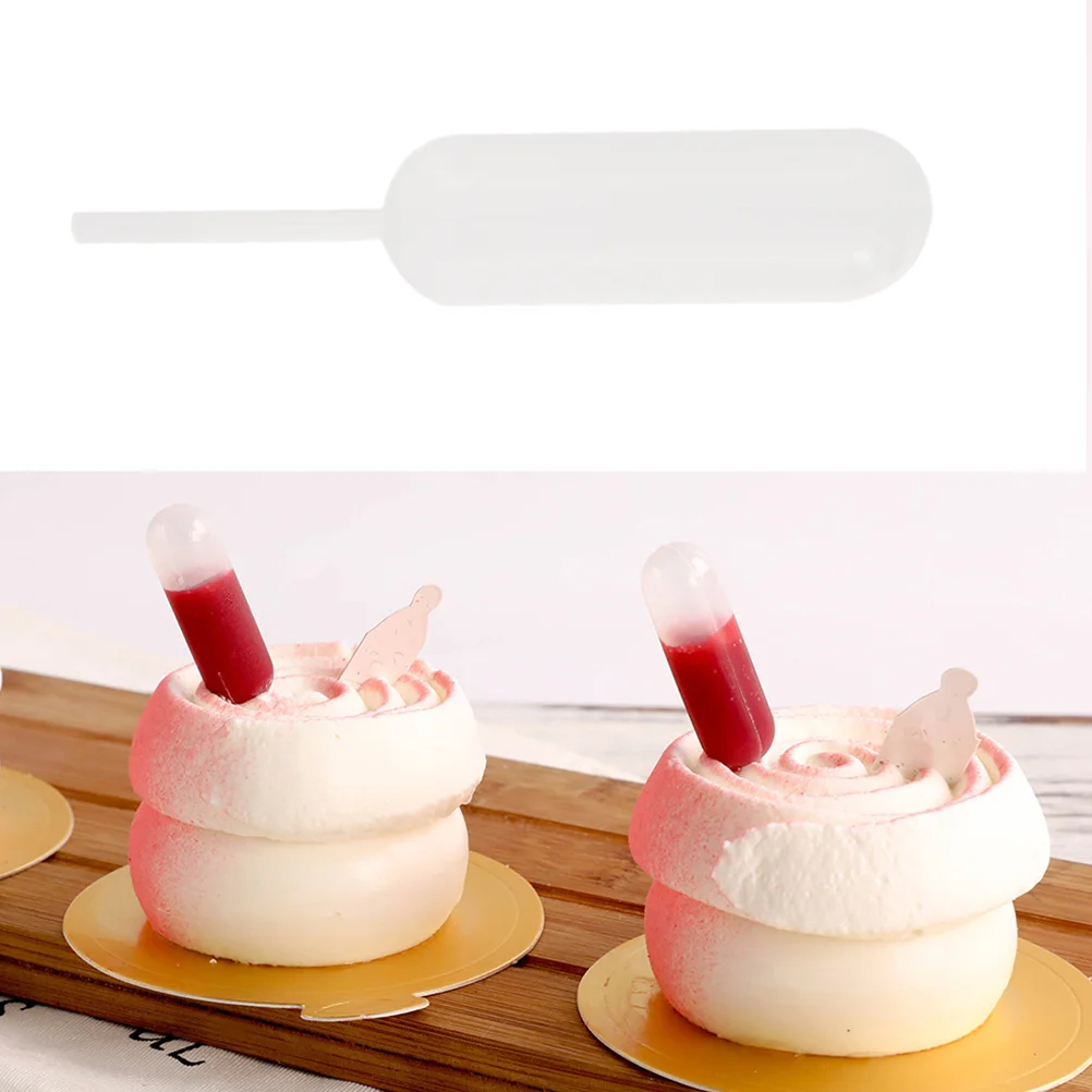 

50pcs Food Injector Disposable 4ml Clear Plastic Jam Dropper Straw Juice Squeezed Sauce Dropper Pipettes