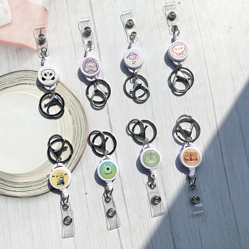 

Cute Cartoon Sanrio Kuromi Cinnamorroll Creative Diy Easy Pull Buckle Lanyard Telescopic Card Set Girl Heart Work Card Gift Toy