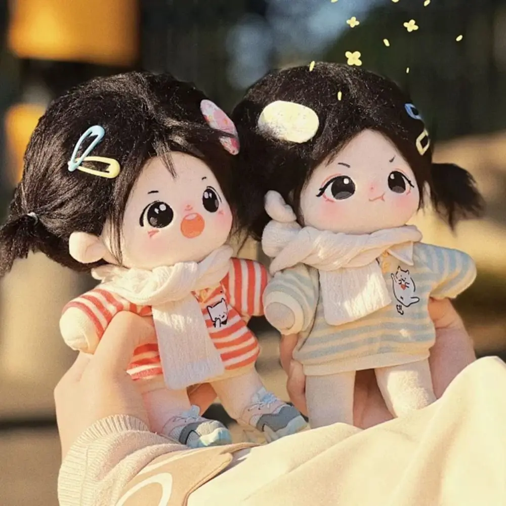 

Fashion Doll Sweatshirt Outfits Cartoon Stripe Style Stripe Pattern Doll Tops Handmade for 1/12 BJD Dolls/1/11 1/12 OB11 Dolls