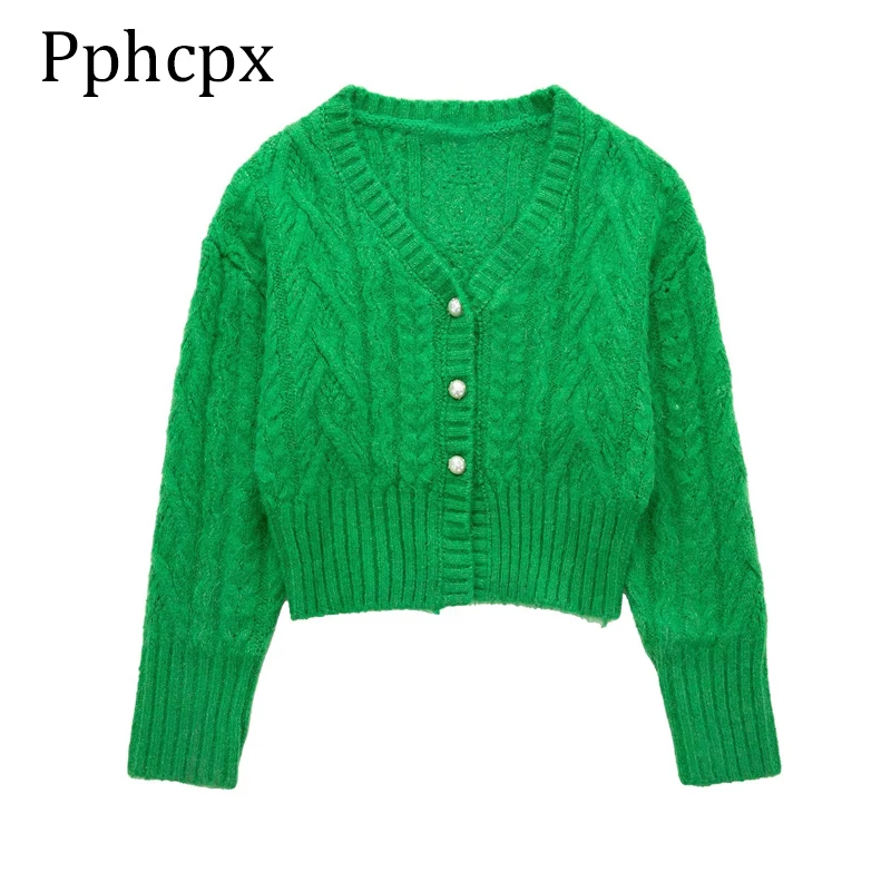

Pphcpx Sweaters for Women Fashion 2022 Solid Long Sleeve Knit Cardigans Sweater Female Casual Single Breasted Warm Cardigan