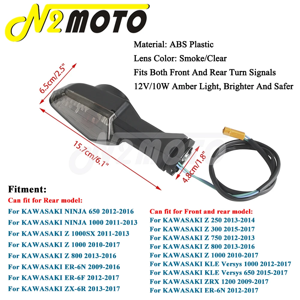 Индикатор указателя поворота мотоцикла для Kawasaki Ninja 300/650/1000 ER-6N Z1000 SX Z250 Z300 Z750 Z800 ER-6F