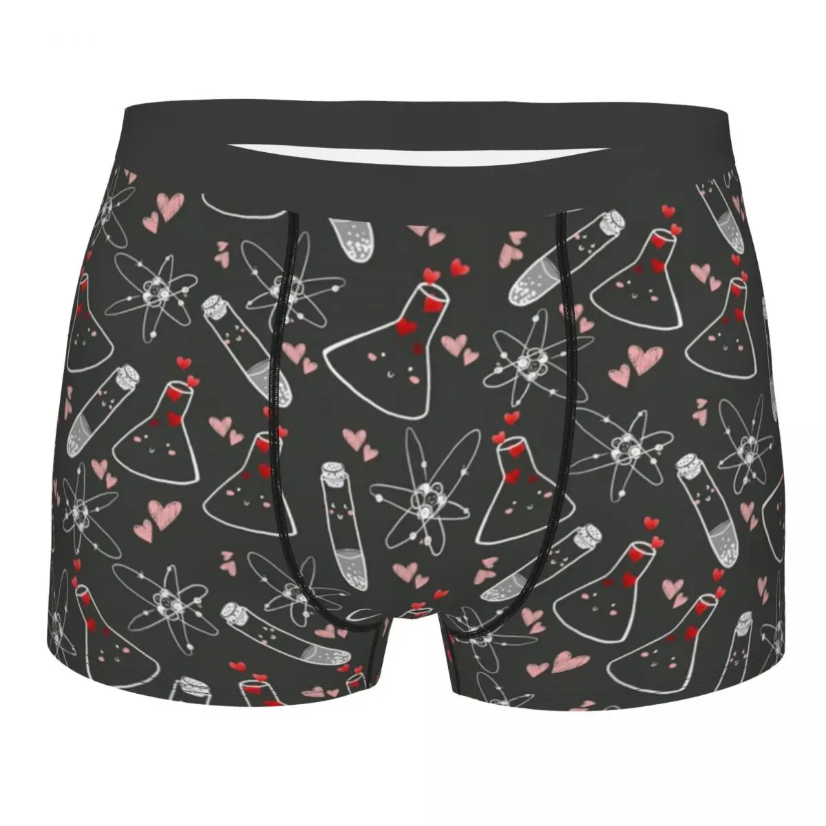 

Men Chem Love Chemistry Underwear Humor Boxer Briefs Shorts Panties Homme Mid Waist Underpants Plus Size