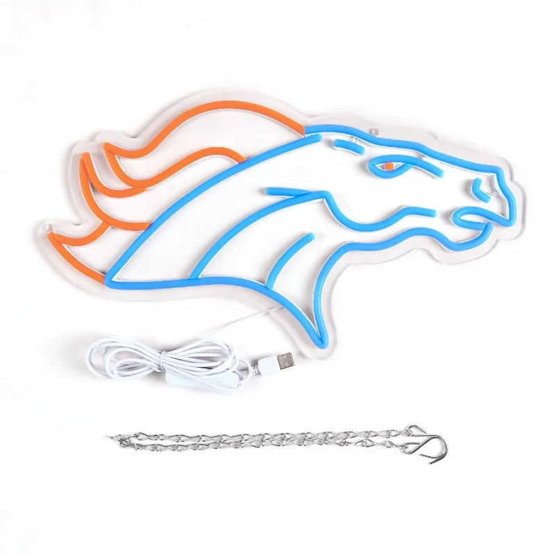 Логотип команды E-Broncos 16 1x9 8 дюйма питание от USB силиконовый и акриловый материал