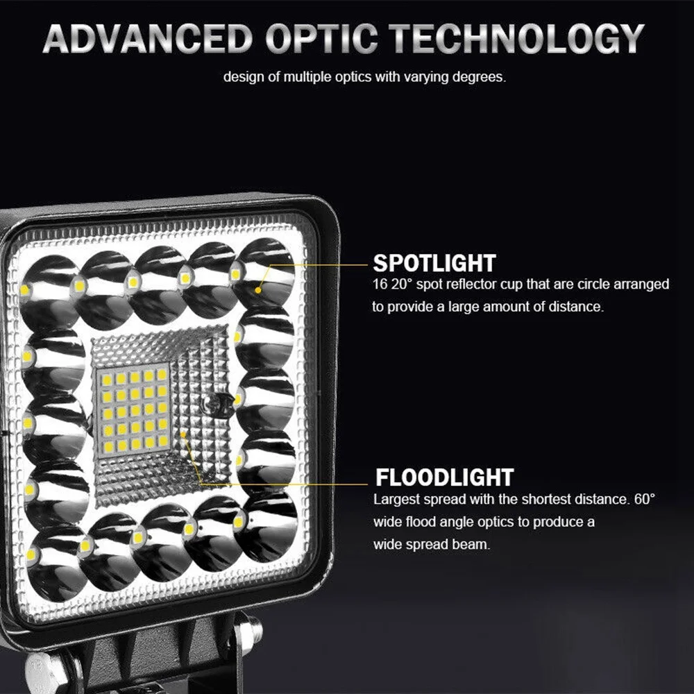 1x4 дюйма 82 Вт зеркальная Рабочая лампа для внедорожника прожекторная фара