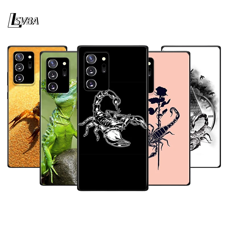 

Scorpion Lizard Animal Silicone Case For Galaxy Note 20 10 9 8 Plus Ultra Lite A9 A8 A7 A6 Plus A5 A3 2018 2017 Black Phone Case
