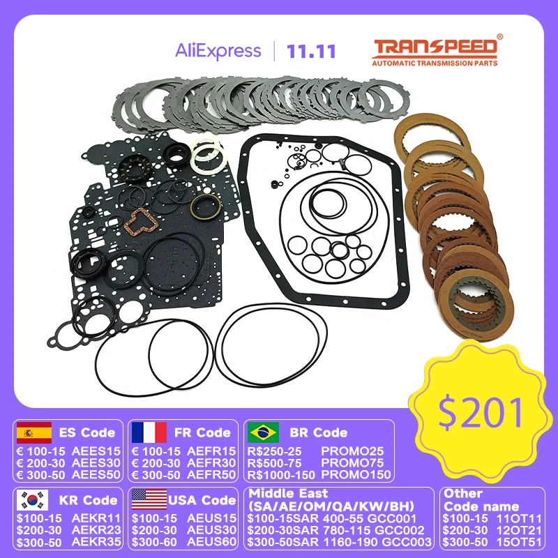 

TRANSPEED A245E Automatic Transmission Gearbox Rebuild Master Kit Clutch O-Rings Gesket Fit For TOYOTA Car Accessories