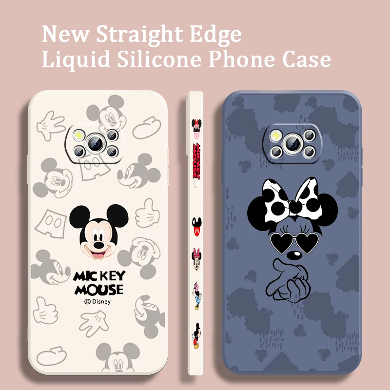 

Disney Mickey Minnie Comics Phone Case For Xiaomi Mi Poco M5s M5 X5 X4 X3 M4 M3 F4 F3 GT C55 C50 Pro NFC 5G Liquid Left Rope