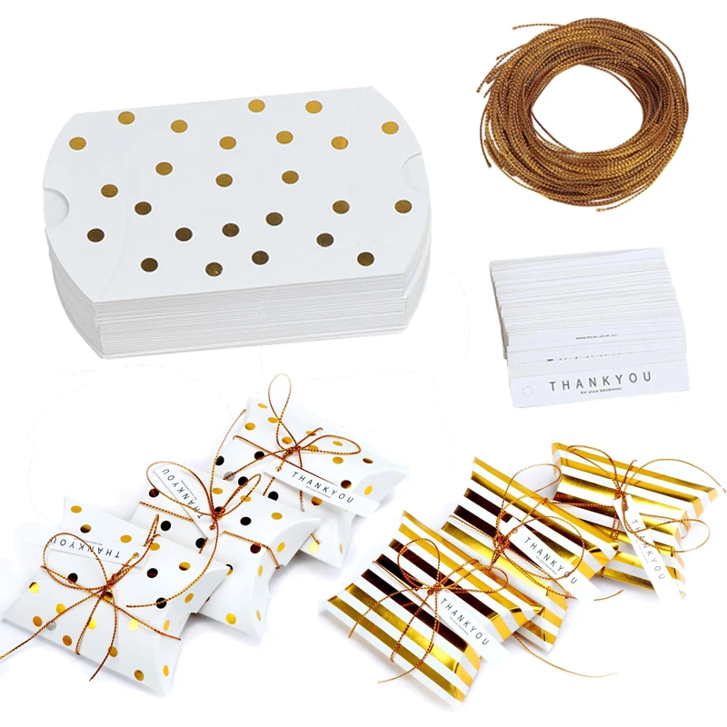 

10 шт., Подарочная коробка для конфет, с лентами