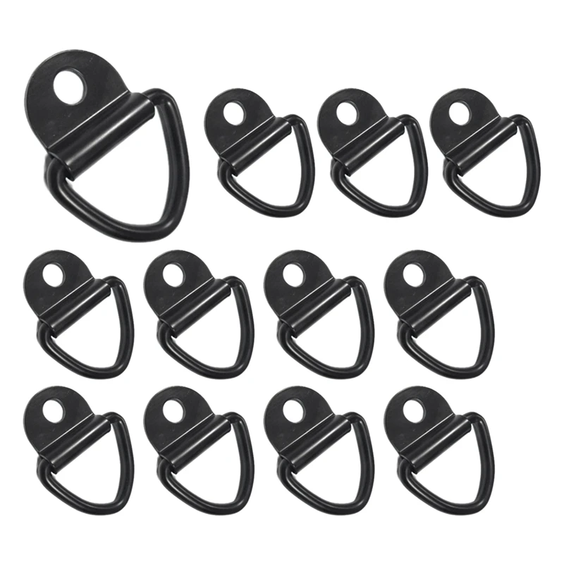 

12Pcs Trailer Tie Down Hooks 1/4 Inch V Ring Heavy Duty Trailer Tie Down Anchors For RV Trailer Track Boat Camper ATV