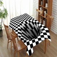 illusion 3d tablecloth modern dustproof printing tablecloth home kitchen christmas decorations