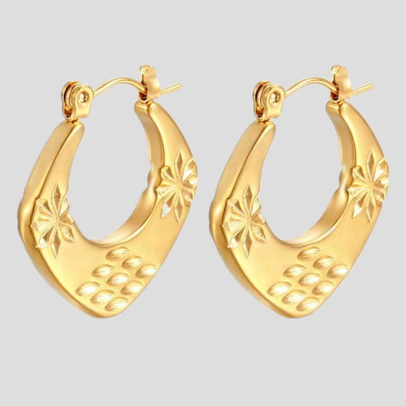 Showfay простые шикарные серьги-кольца из нержавеющей стали золотого цвета для