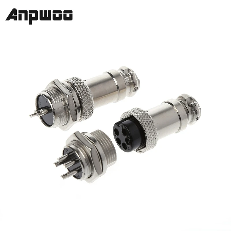 

ANPWOO Aviation Plug Male & Female Wire Panel Metal Connector 16mm 2/3/4/5/6/7/8 Pin GX16