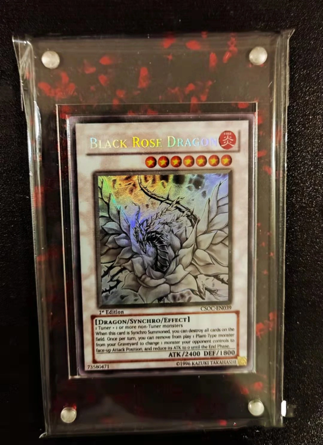 

Yu Gi Oh 602GSOS Holographic Black Rose Dragon 100% Copy And Restore The Original Card Free exclusive display stand Not original